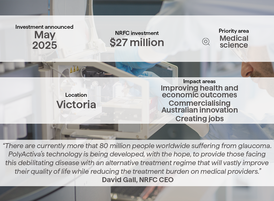 A graphic of the details of the NRFC's investment in PolyActiva.