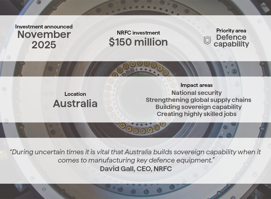 A graphic of the details of the NRFC's investment in ASDAM.