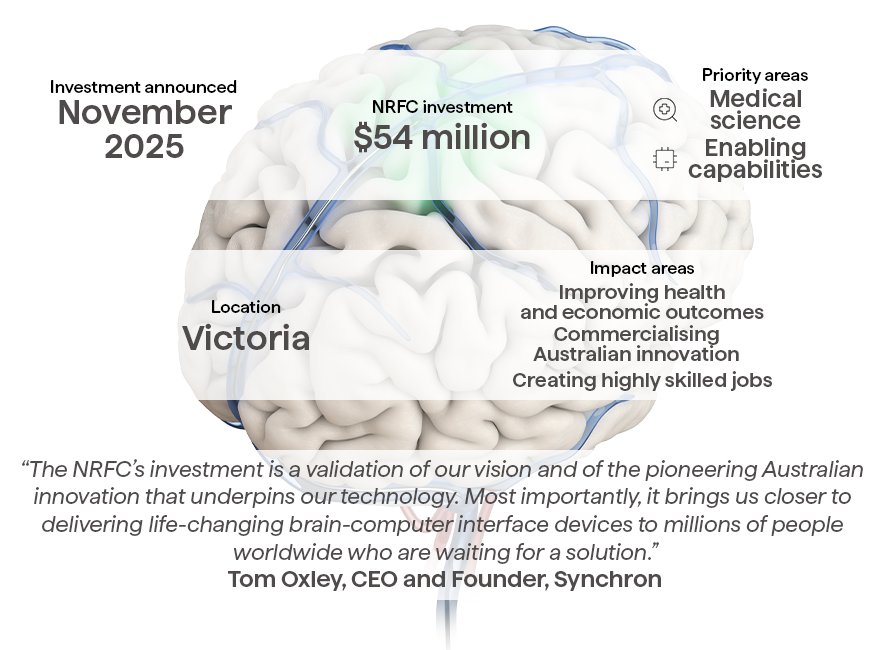 Graphic shows details about the Synchron announcement 