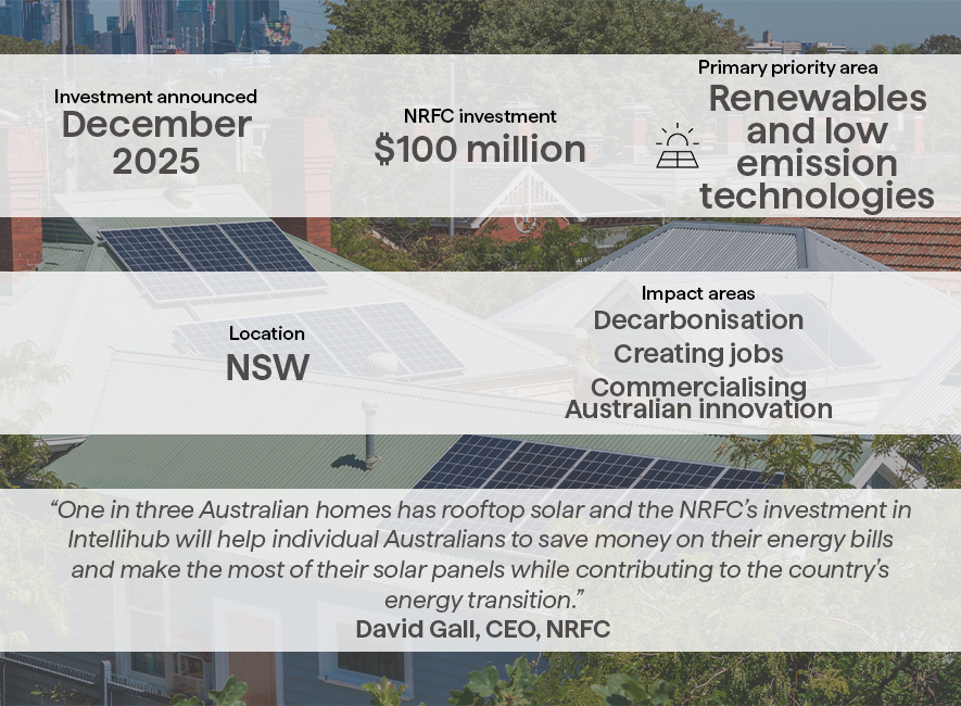 A graphic of the details of the NRFC's investment in Intellihub.