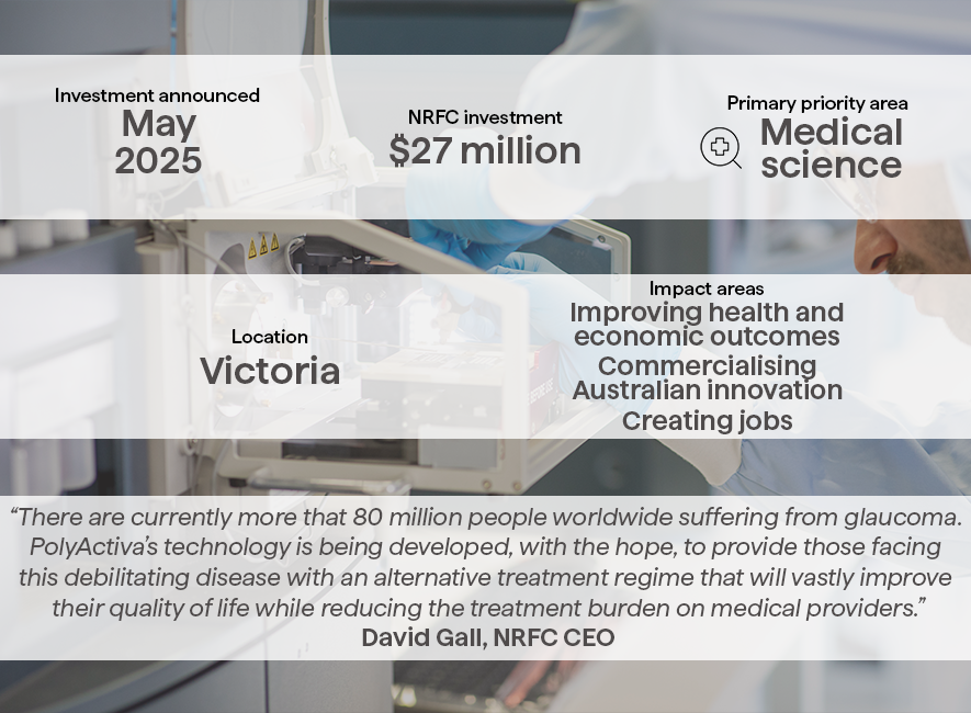 A graphic of the details of the NRFC's investment in PolyActiva.