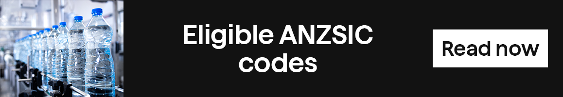 A banner linking to the Economic Resilience Program eligible ANZSIC codes..