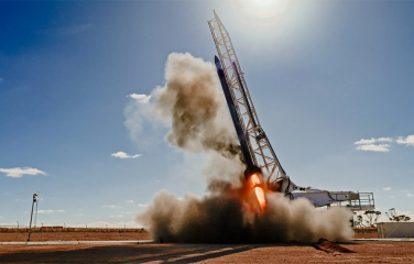 A photo of a rocket launching from a Southern Launch space facility.